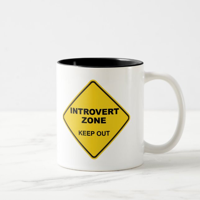 Introvert Zone Keep Out Two-Tone Coffee Mug (Right)
