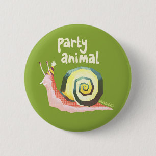 Introvertebrates green party snail badge button