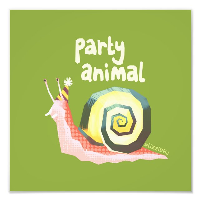 Introvertebrates party snail medium art print (Front)