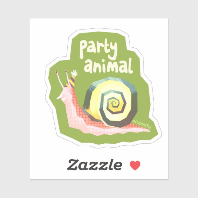 Introvertebrates party snail - small sticker (Sheet)