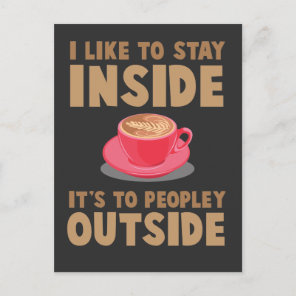 Introverted antisocial Coffee Introvert shy people Postcard
