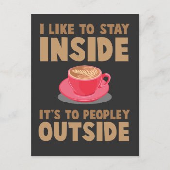Introverted Antisocial Coffee Introvert Shy People Postcard by Designer_Store_Ger at Zazzle