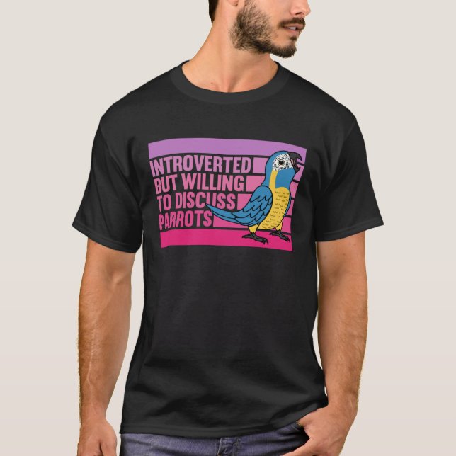 Introverted But Parrots Blue throated Macaw  1 T-Shirt (Front)