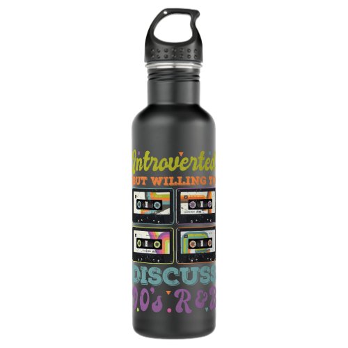 Introverted But Willing To Discuss 90s RB Retro Mu Stainless Steel Water Bottle