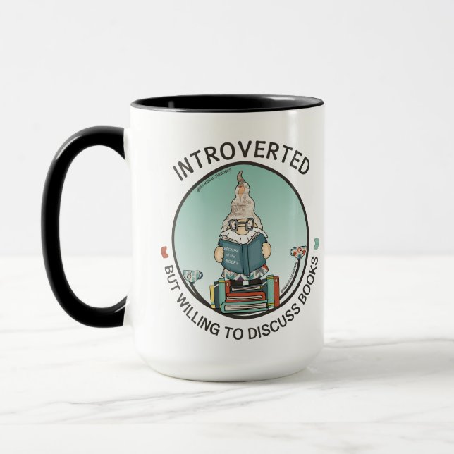 Introverted But Willing To Discuss Books Mug (Left)