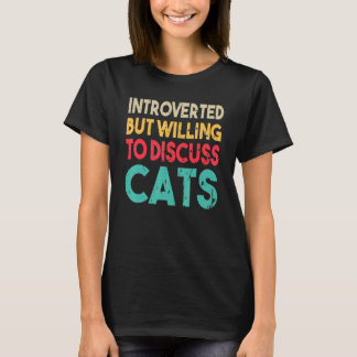 Introverted But Willing To Discuss Cats Christmas T-Shirt