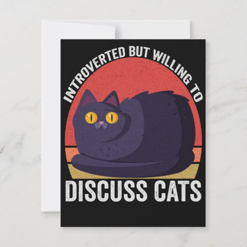 Introverted But Willing To Discuss Cats Funny Note Card