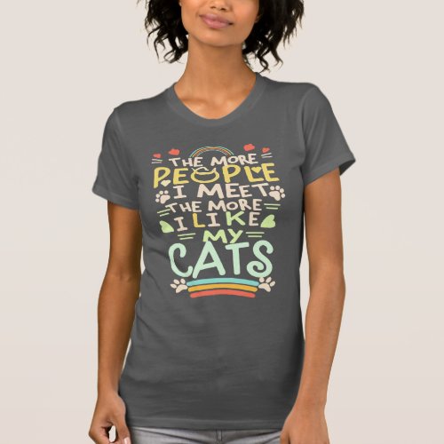 Introverted cat kitten kitty lovers Funny Cats Pet T_Shirt
