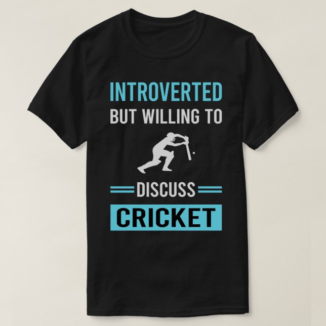 Introverted Cricket T-Shirt (Design Front)