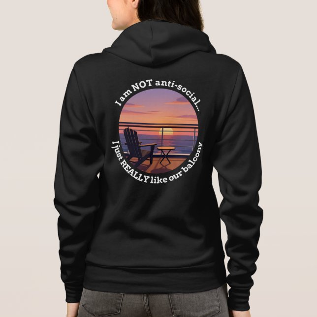 Introverted Cruise Spouse Balcony Premium Hoodie (Back)