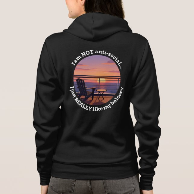 Introverted Cruiser Balcony Premium Hoodie (Back)