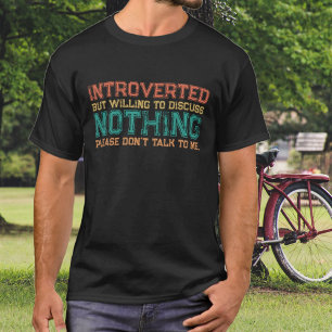 Introverted Discuss Nothing Retro Distressed T-Shirt