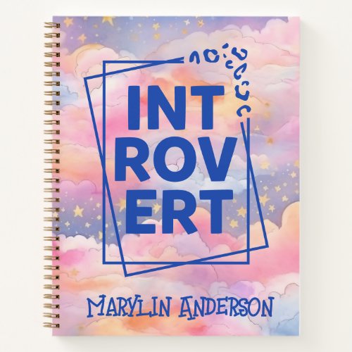  INTROVERTED  PASTEL SKY CUSTOM NAME NOTEBOOK