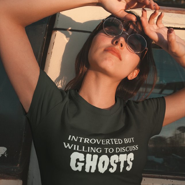 Introverted Willing to Discuss Ghosts Halloween T-Shirt (Creator Uploaded)
