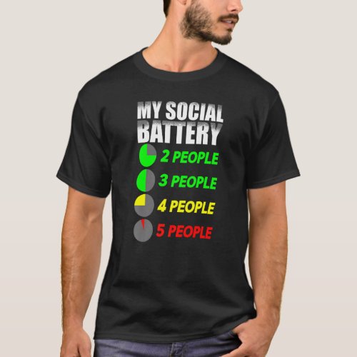 Introverting Funny My Social Battery Antisocial In T_Shirt