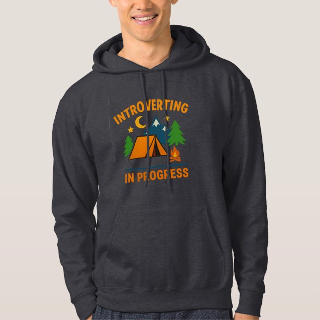 Introverting in Progress | Colorful Camping Hoodie (Front)