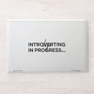 Introverting in Progress – Funny Minimalist Quote HP Laptop Skin