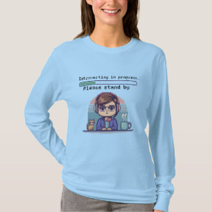 Introverting in Progress – Funny Retro Pixel T-Shirt