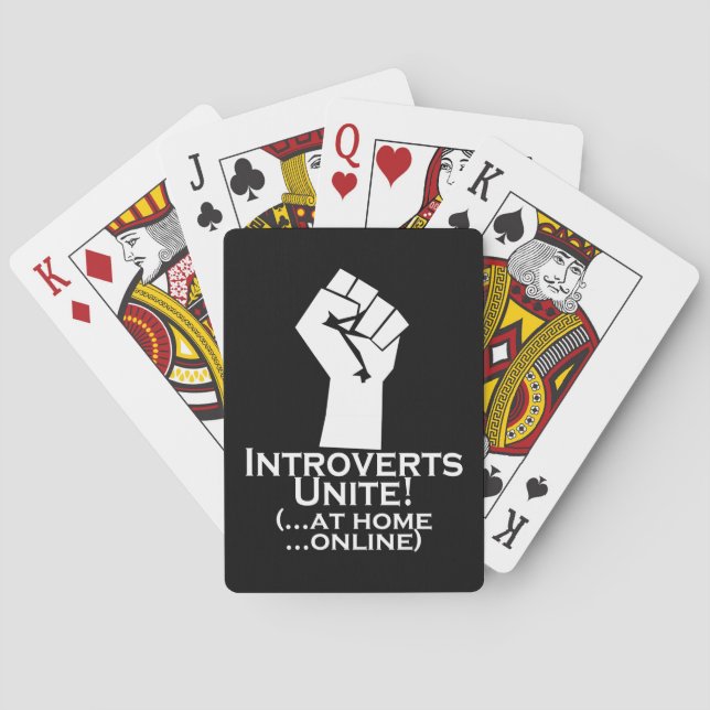 Introverts Unite, At Home, Online, Funny Poker Cards (Back)