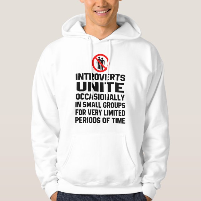 Introverts unite occasionally in small group hoodie (Front)