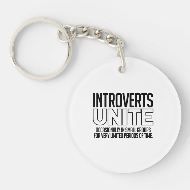 Introverts Unite: Occasionally Keychain (Front)