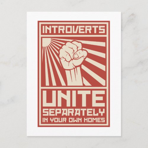 Introverts Unite Separately In Your Own Homes Postcard