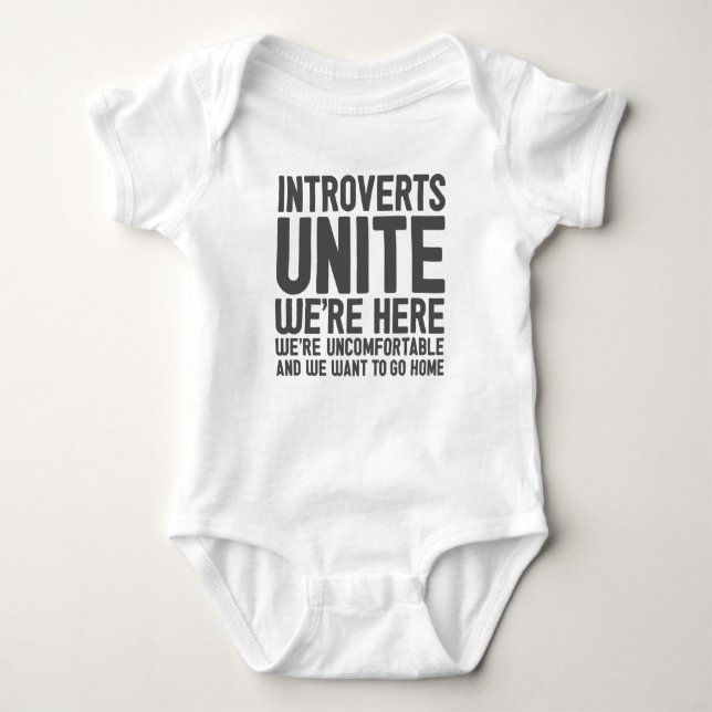 INTROVERTS UNITE We're Here We're Uncomfortable... T-Shirt (Front)