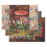 INTRUDER Frog and Fairies Under Red Mushroom Magic Wrapping Paper Sheets