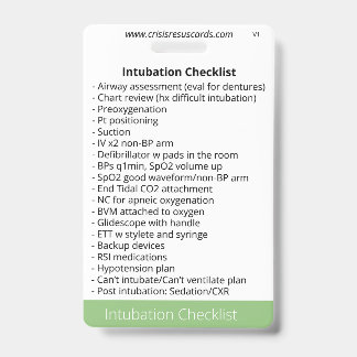 Intubation and Sedation Checklists Badge