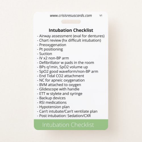 Intubation and Sedation Checklists Badge