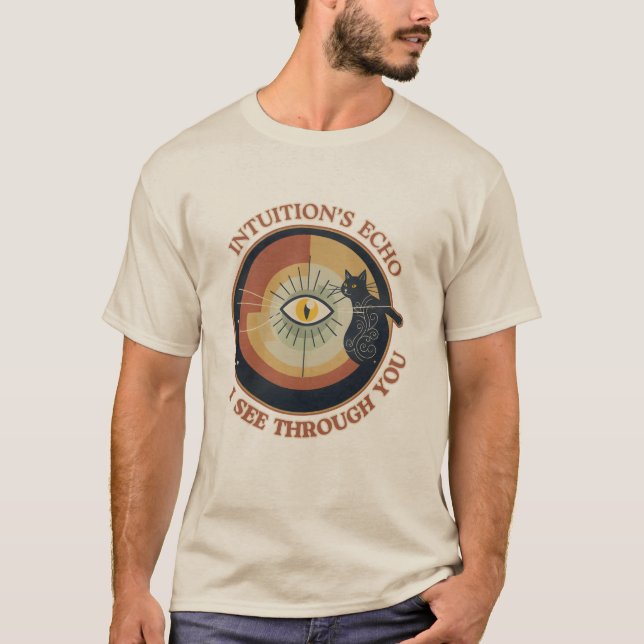 INTUITION'S ECHO : I SEE THROUGH YOU - BLACK CAT T-Shirt (Front)