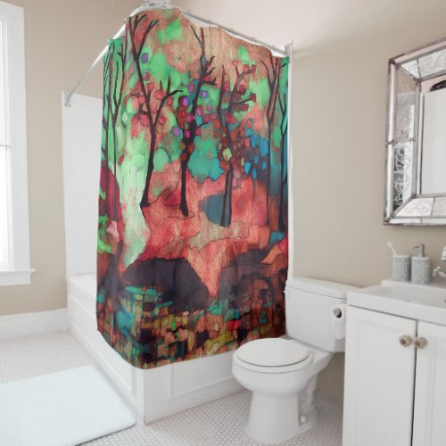 Intuitive abstract contemporary impressionism shower curtain