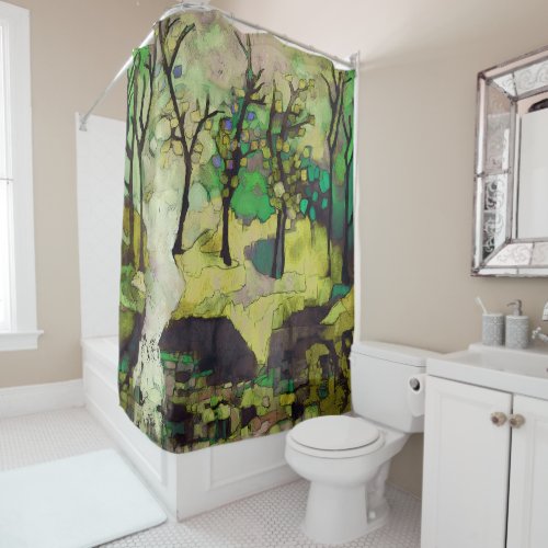Intuitive abstract contemporary impressionism shower curtain