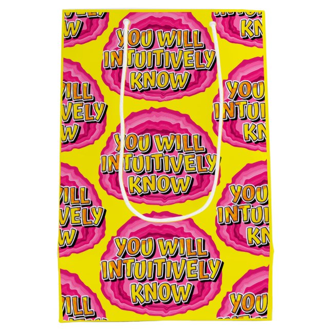 Intuitively Know Geode 12 Step AA Recovery Slogan Medium Gift Bag (Back)