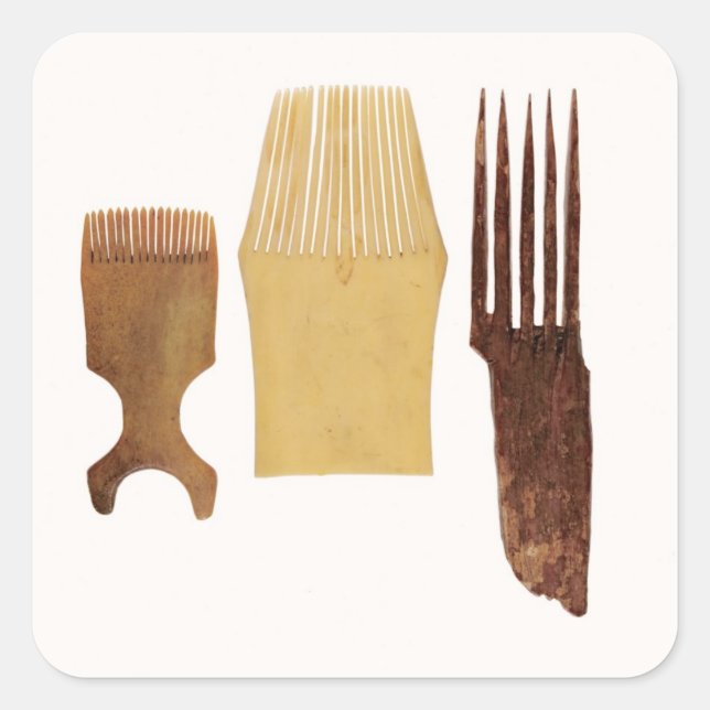 Inuit combs, from Northwest American coast Square Sticker (Front)