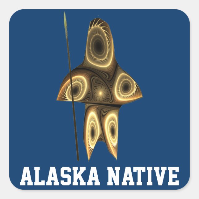 Inuit Hunter - Alaska Native Square Sticker (Front)