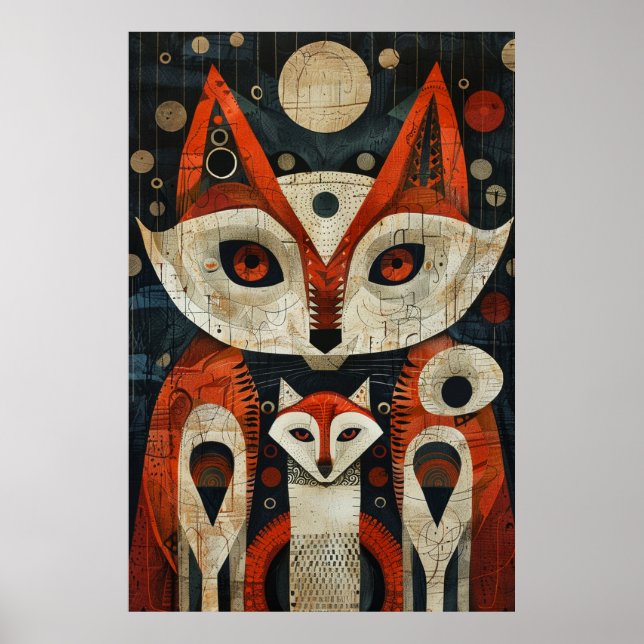 Inuit-Inspired Art: Arctic Life & Animals Poster (Front)