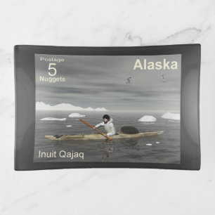 Inuit Kayak - Alaska Postage Trinket Tray