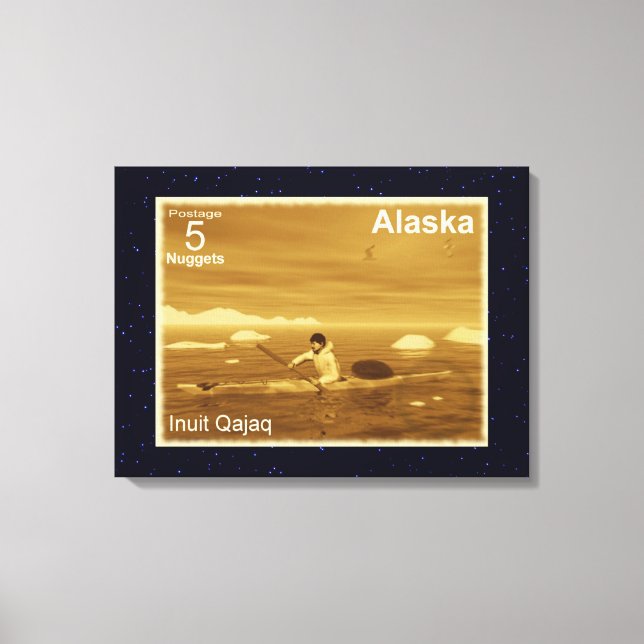 Inuit Kayak Canvas Print (Front)