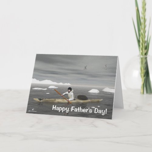 Inuit Kayak Fathers Day Card