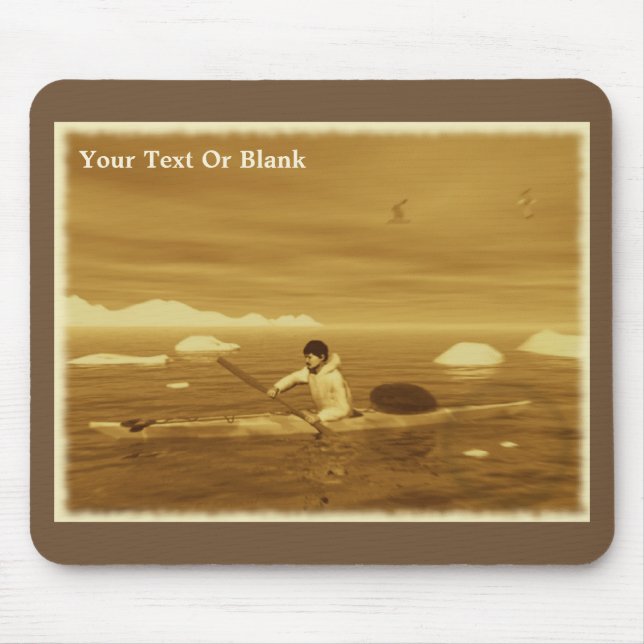 Inuit Kayak - Sepia Mouse Pad (Front)