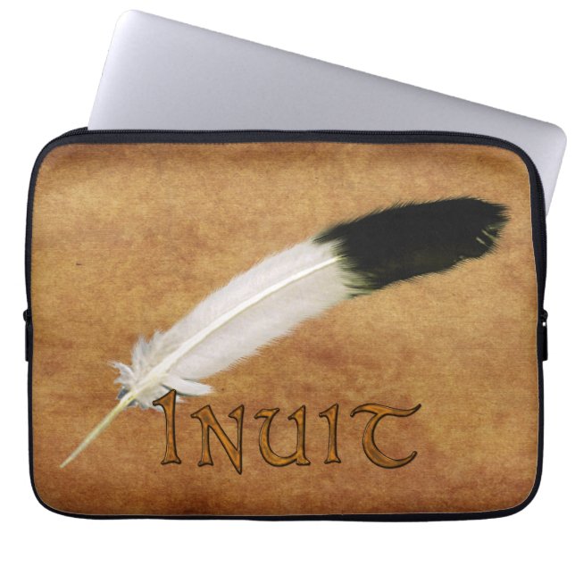 INUIT Native American Feather Laptop Sleeve (Front)