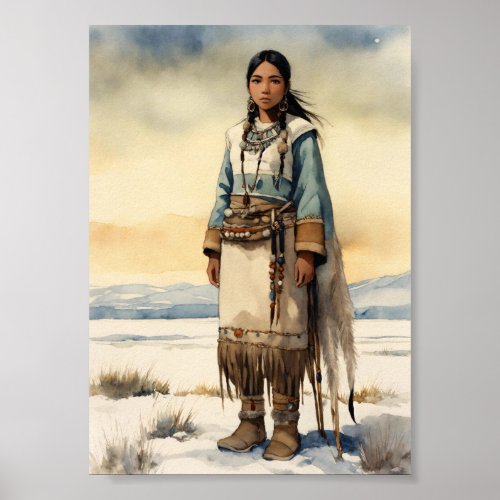Inuit Woman Portrait Poster Poster