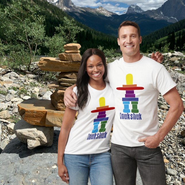 Inukshuk in Color T-Shirt (Inukshuk rock formation t--shirt.)