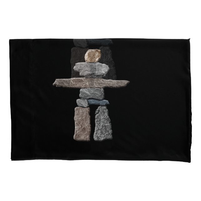 Inukshuk Inuit Stones Native American T-Shirt Pillow Case (Front)