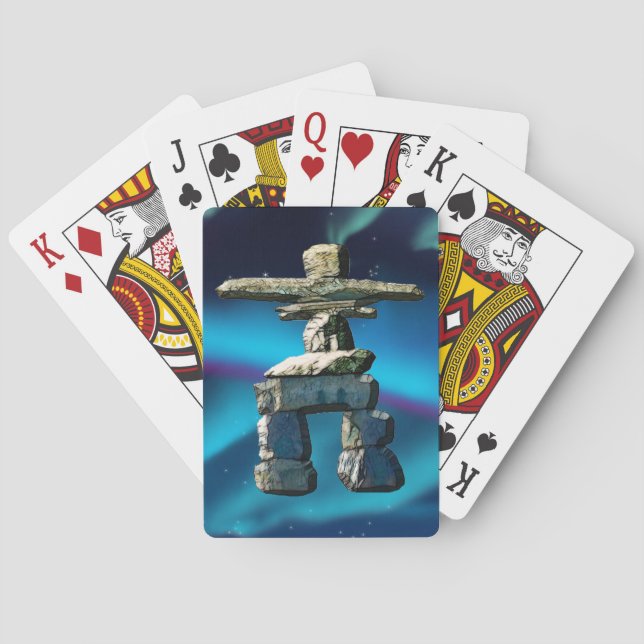 Inukshuk Native American Spirit Stones Poker Cards (Back)