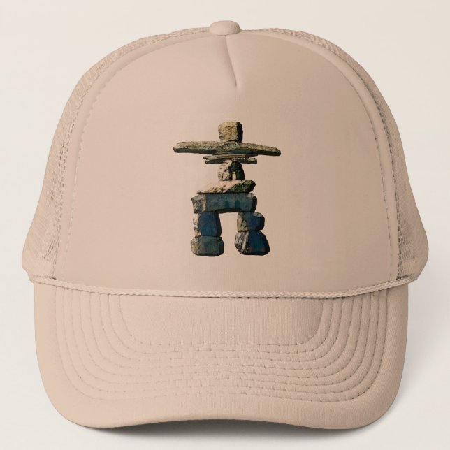 Inukshuk Native American Spirit Stones Trucker Hat (Front)