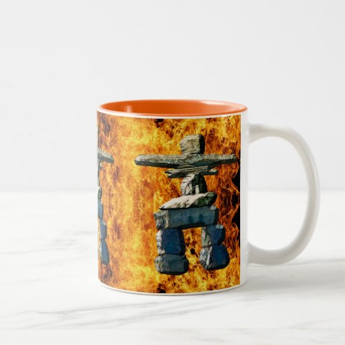 Inukshuk Native American Spirit Stones Two_Tone Coffee Mug