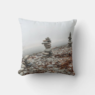 inukshuk photo throw pillow