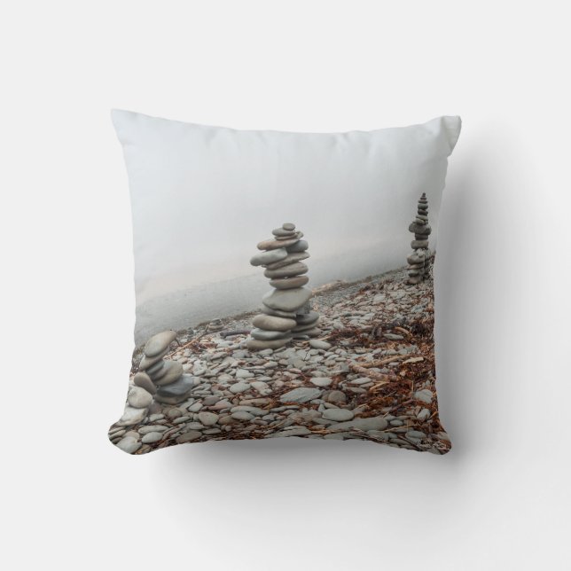 inukshuk photo throw pillow (Front)